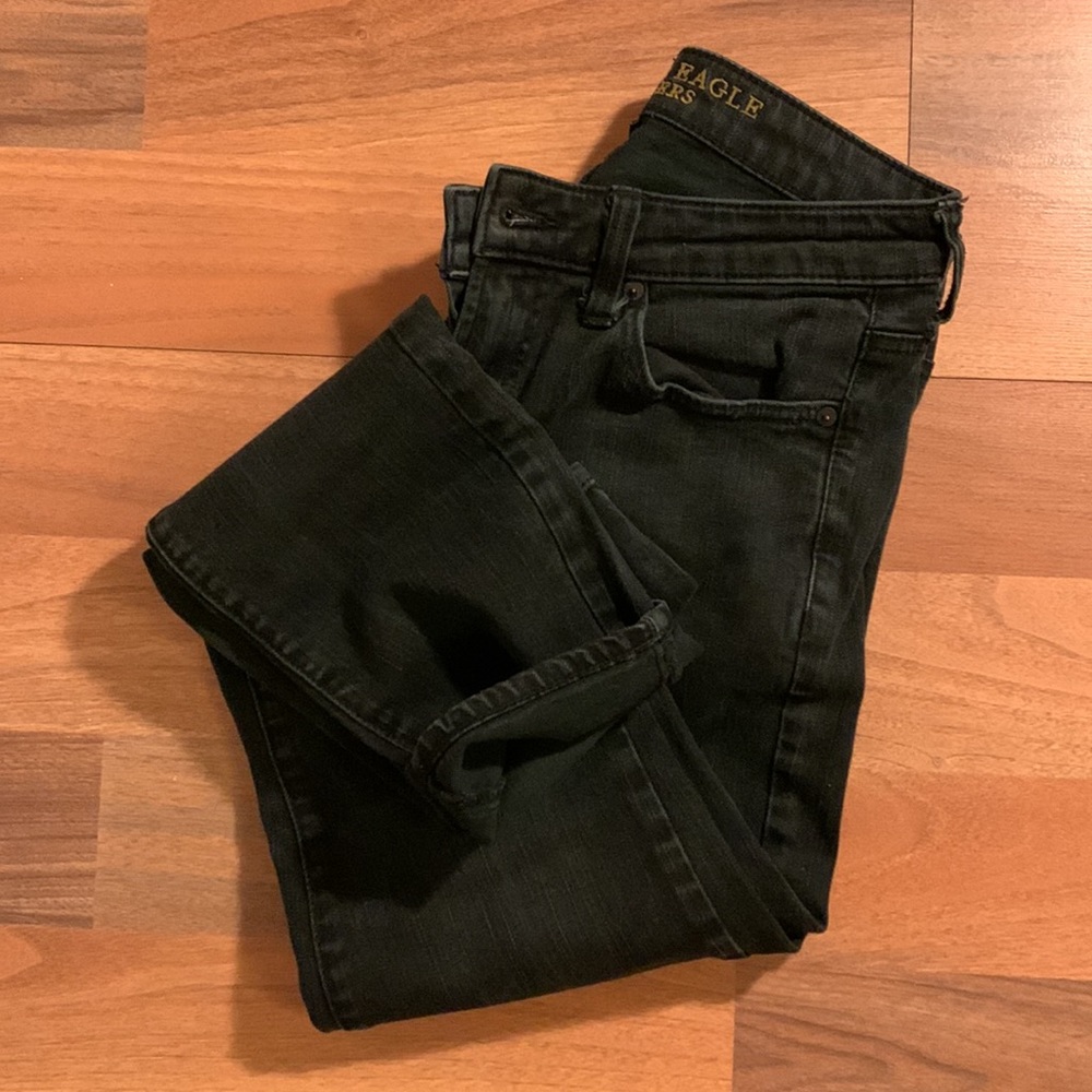 Faded black jeans